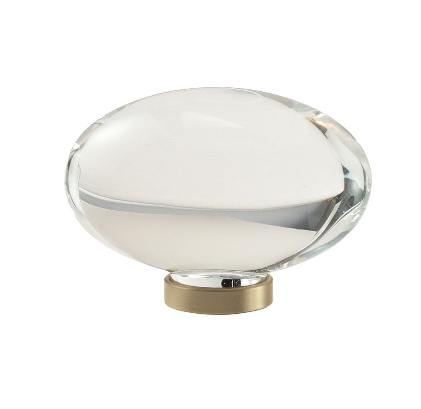 Glacio Oval Knob, 1-3/4 in (44 mm), Clear / Golden Champagne