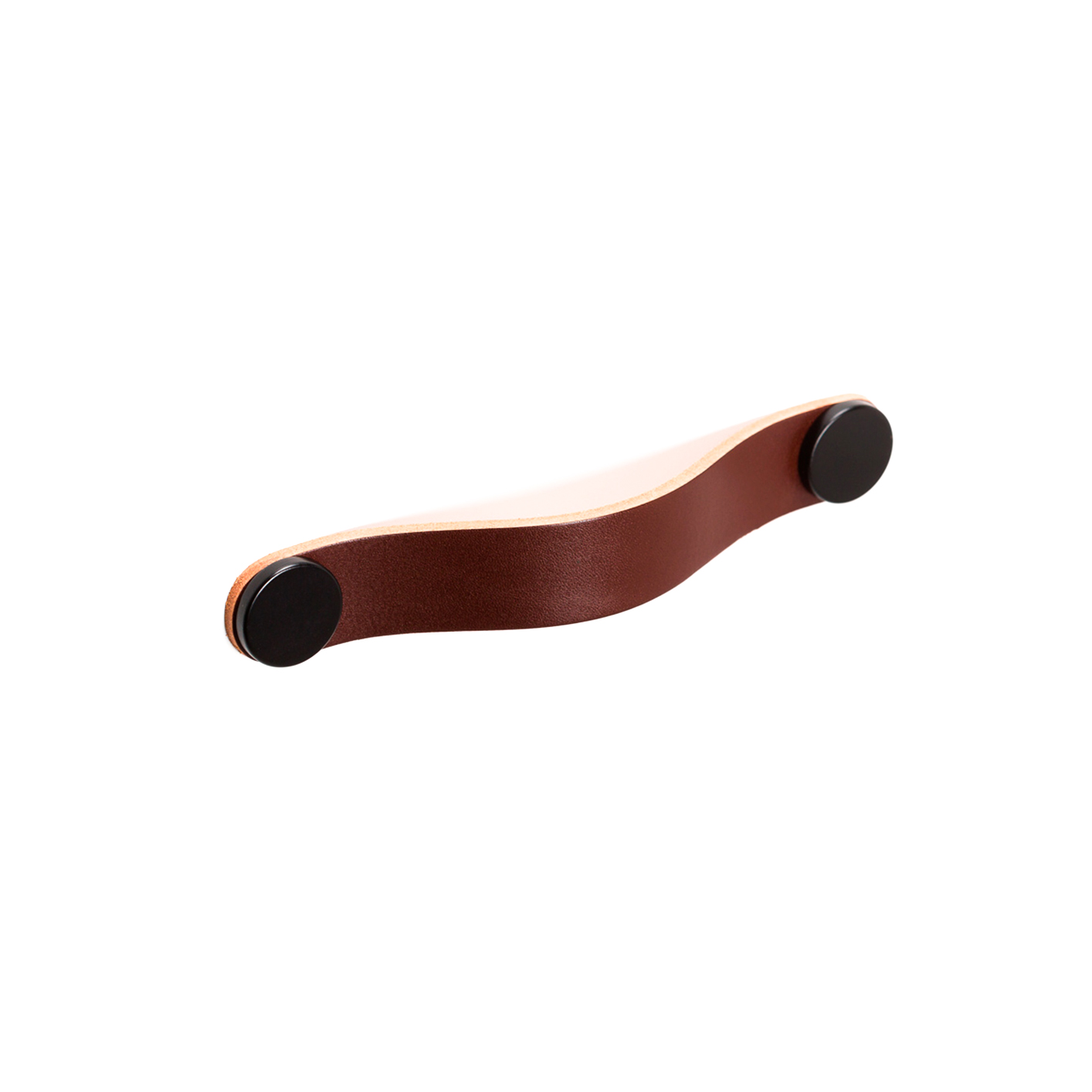 Flexa Leather Pull, 128mm, Brown / Black