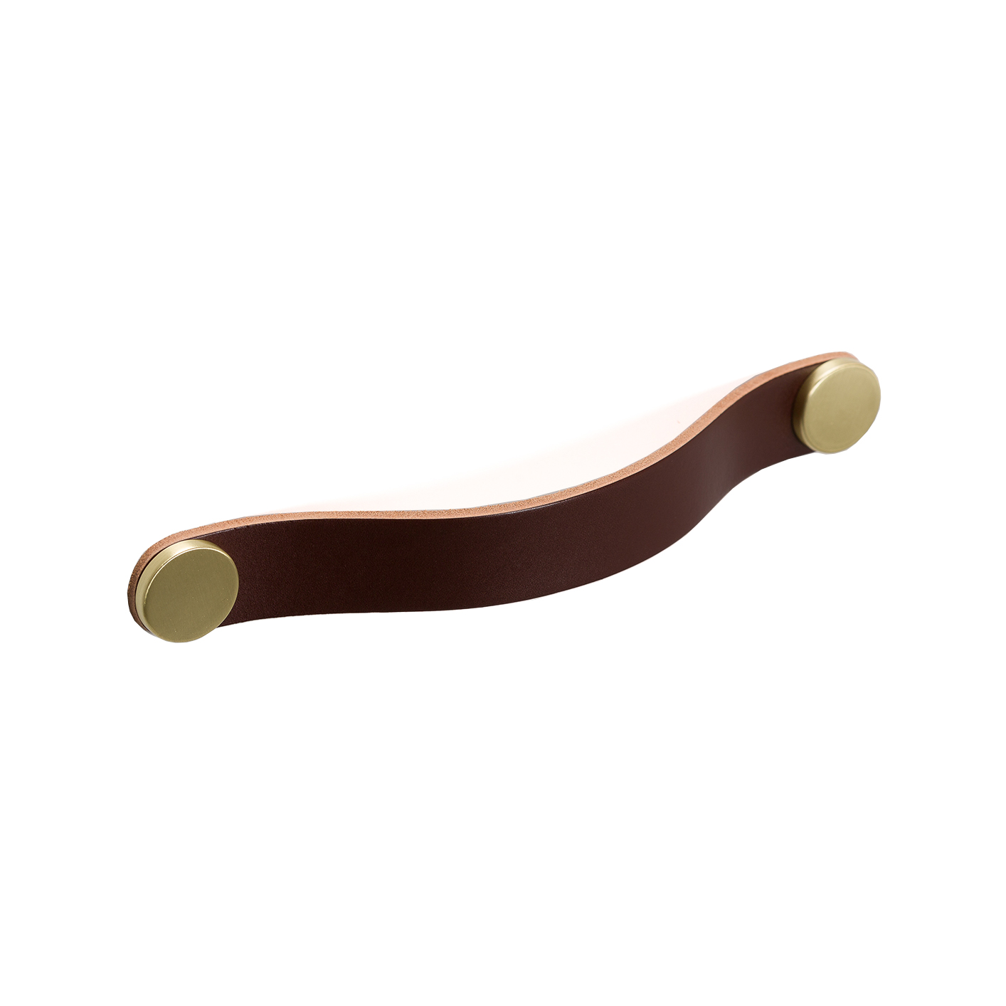 Flexa Leather Pull, 160mm, Brown / Pewter