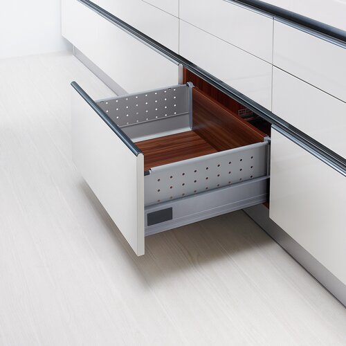 Doublewall Pots & Pans Drawer - Metal Sides, High Metal Boxside with Round Rails and 83 mm Drawer Height