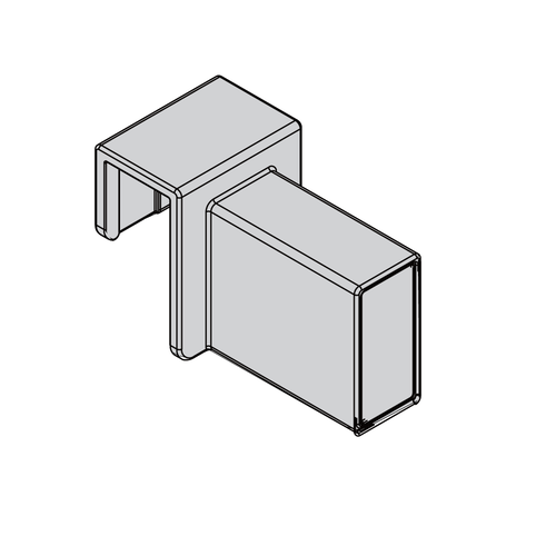 Snap-on Side Connector for Square Cross Rail