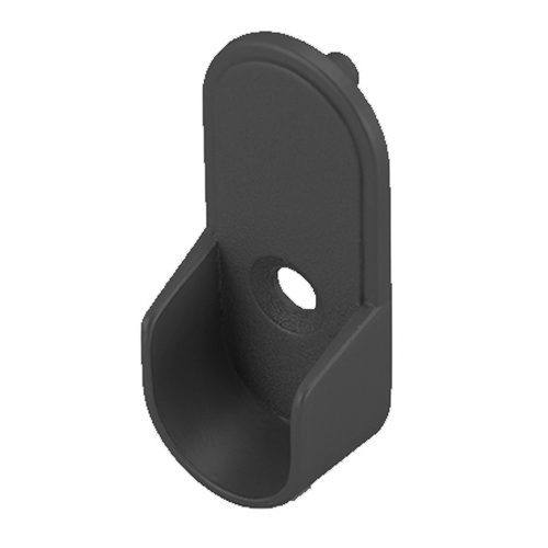 Closet Rod Holder with 5mm Pin Mounts for 8 ft Aluminum Oval Rods, Matte Black