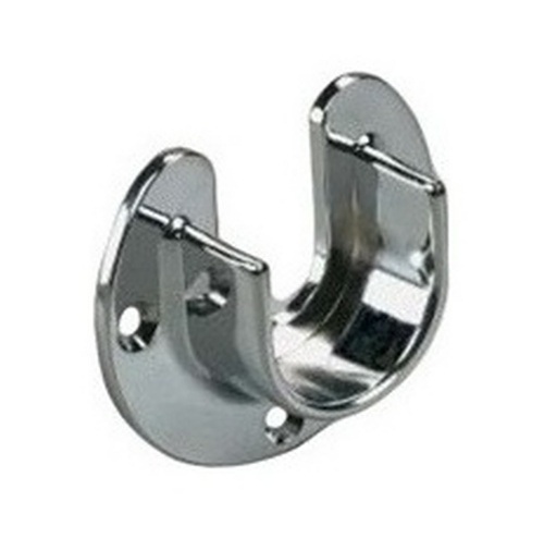Closet Rod Holder for 12 ft Round Rods, 1-5/16 in, Open End, Chrome