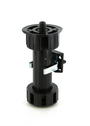 Standard Leg Leveler with Doweled Head and Plinth Clip Kit. Wide height adjustment and high load capacity