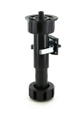 Standard Leg Leveler with Doweled Head and Plinth Clip Kit. Wide height adjustment and high load capacity
