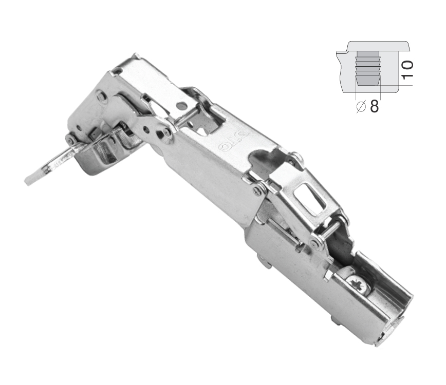 DTC Inset Hinge with Clip-On Dowels - 165°