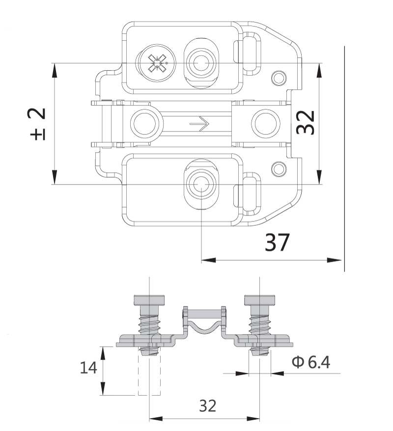 DTC Mounting Plates for Pivot Star C-81 Hinges