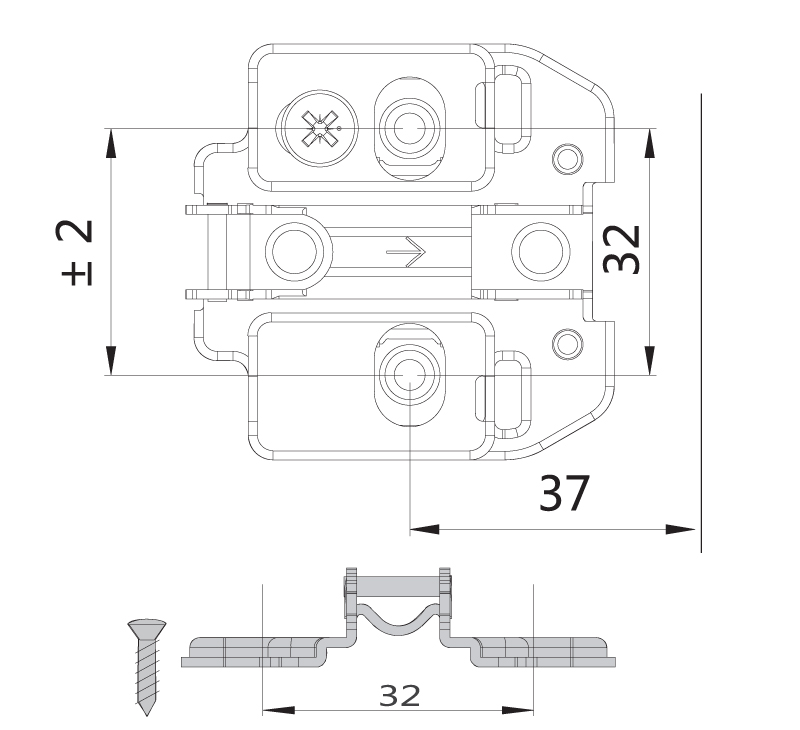 DTC Mounting Plates for Pivot Star C-81 Hinges