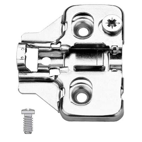 Clip-On Plate with Cam Height Adjustment, Euro-Screws