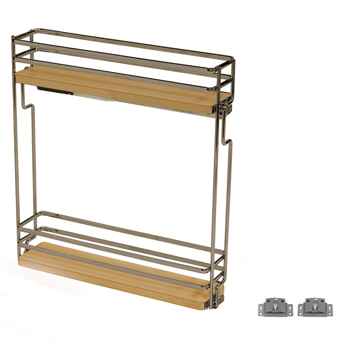 Vibo Galaxy 2 Shelf Side Pullout, 6", Full-Extension, Right Side Mounted, Soft-Close, Maple/Champagne